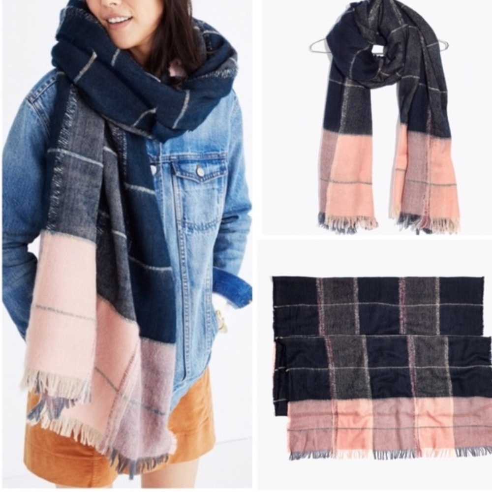 Madewell NWT Brushed Plaid Scarf, H2541